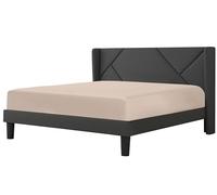 Fitted Sheet 23cm Deep Pocket 200 Thread Count Egyptian Cotton Single, Double, King, Super King Soft & Comfortable Bottom Fitted Sheet (Mocha, Double)