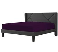 Fitted Sheet 23cm Deep Pocket 200 Thread Count Egyptian Cotton Single, Double, King, Super King Soft & Comfortable Bottom Fitted Sheet (Plum, Single)