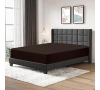 Fitted Sheet 25cm Deep Mattress Pocket 100% Egyptian Cotton 200 Thread Count Soft & Fade Resistant Bottom Fitted Bed Sheet (Chocolate, Super King)