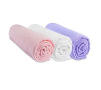 Fitted Sheet 32 x 72 cm for Moses Basket (Set of 3) | 100% Cotton | Compatible with Oval Mattress for Carrycot, Pram, Moses Basket | Stretchy | Brand Easy Dort | Oeko Tex | Made in Europe