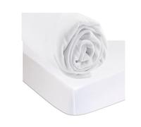 Fitted Sheet 90 x 200 cm White + Bamboo Mattress Protector Waterproof