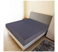 Fitted Sheet Anthracite 160x200 cm 100% Cotton Jersey Deep Pocket Extra Soft Lux