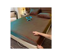 Fitted Sheet Bed Sheets Warmth Extra Thick King Soft Breathable Bedding Milk Velvet Bottom Deep Pocket Mattress Pad Easily Fits 25Cm Mattress #09 150 * 200Cm