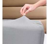 Fitted Sheet- COSMOPLUS Full Fitted Sheet Only（No Flat Sheet or Pillow Shams）,4 Way Stretch Micro-Knit,Snug Fit,Wrinkle Free,for Standard Mattress and Air Bed Mattress from 8” Up to 14”,Light Gray