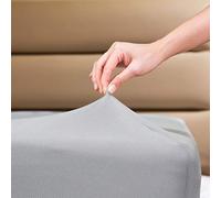 Fitted Sheet- COSMOPLUS Twin Fitted Sheet Only(No Flat Sheet or Pillow Shams),4 Way Stretch Micro-Knit,Snug Fit,Wrinkle Free,for Standard Mattress and Air Bed Mattress from 8” Up to 10”,Light Gray