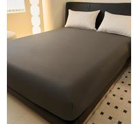 Fitted Sheet - Deep Pocket Brushed Velvety Microfiber, Breathable, Extra Soft and Comfortable - Wrinkle, Fade, Stain and Abrasion Resistant (Grey, Super King)