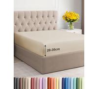 Fitted Sheet Emperor 200x200 - Microfibre Deep 30cm (12") - Off White