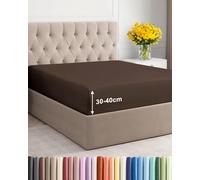 Fitted Sheet Emperor 200x200 - Microfibre Extra Deep 40cm (16") - Brown