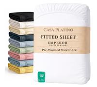 Fitted Sheet Emperor, 200x200 Pre-Washed, Deep Pocket 35cm - White