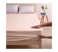 Fitted Sheet Fitted Sheet Waterproof Mattress Cover Colorful Bed Cover Breathable Deep Pocket for 30CM 1 PC(Pink,160x200x30CM)