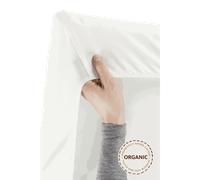 Fitted Sheet for Travel Cot - White / Organic cotton