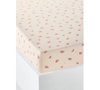 Fitted Sheet in Recycled Cotton for Children, Gipsy printed beige