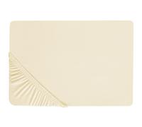 Cotton Fitted Sheet 200 x 200 cm Beige JANBU