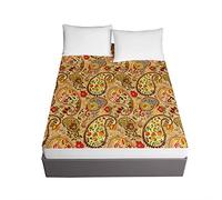 Fitted Sheet Microfibre, Treer 3D Bedding Fitted Sheets Extra Deep 30cm Fitted Bed Sheet Breathable Soft Elasticity Wrinkle Resistant for Single Double King Bed (Bohemia 2,140x200x30cm)