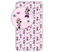Fitted Sheet Minnie Mouse Single Bed%100 Cotton, Official Licensed(200x90x25cm)