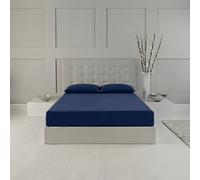 Snug City Fitted Sheet Polycotton Plain Dyed Extra Deep 25cm Bed Linen in Navy | Size: Small Double Snug City Navy Small Double