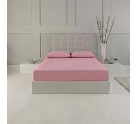 Snug City Fitted Sheet Polycotton Plain Dyed Extra Deep 25cm Bed Linen in Pink | Size: Small Double Snug City Pink Small Double