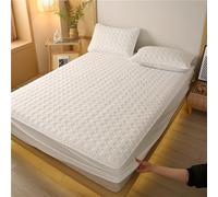 Fitted Sheet,Quilted Fitted Mattress Pad Mattress Protector Velvety Soft Heavyweight Breathable Extra Deep Pocket Fitted Sheet,B,200x220cm(79x87inch)