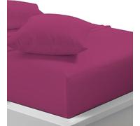 Fitted Sheet Single Size Fuchsia Soft, Deep Pocket, Wrinkle Free, Easy Care Poly Cotton (S fuchsia)