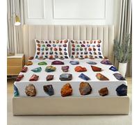 Fitted Sheet Single Soft Brushed Microfiber Easy Minerals Nature Mystery Care Fade Resistant Breathable Bedding Luxury Polycotton Bed Sheet Colorful Brown