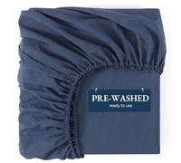 Fitted Sheet Small Double / 4ft, Navy - Pre-Washed Deep Pocket 14 inch (35 cm) - Soft Brushed Microfibre Fabric - Shrinkage and Fade Resistant - Bottom Sheet