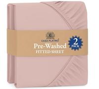 Fitted Sheet Small Double / 4ft, Sepia Rose (Pack of 2) - Pre-Washed Deep Pocket 14 inch (35 cm) - Soft Brushed Microfibre Fabric - Shrinkage and Fade Resistant - Bottom Sheet
