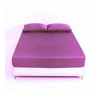 Fitted Sheet - Soft Brushed Microfiber - Deep Pockets, Shrinkage and Fade Resistant - Easy Care - 1 Fitted Sheet Only (Purple, King)