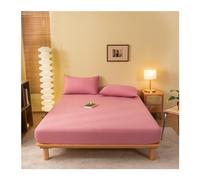 Fitted Sheet Solid Color Mattress Cover With Elastic Band Bed Sheet Single Double Queen Size Bedsheet Fit Sheet For Use In Homes and Hotels(Dou sha,180x200x25cm 1Piece)