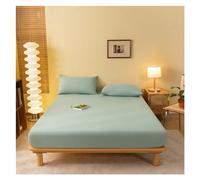Fitted Sheet Solid Color Mattress Cover With Elastic Band Bed Sheet Single Double Queen Size Bedsheet Fit Sheet For Use In Homes and Hotels(Mo lv,160x200x25cm 1Piece)