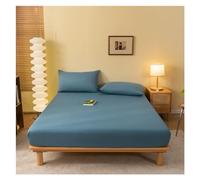 Fitted Sheet Solid Color Mattress Cover With Elastic Band Bed Sheet Single Double Queen Size Bedsheet Fit Sheet For Use In Homes and Hotels(Niu zai lan,90x190x20cm 1Piece)
