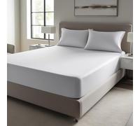 Fitted Sheet Super Soft 100% Egyptian Cotton Cosy Easy Care Bed Linen Luxury & Ultra Soft Hotel Quality Bedding Bed sheet 30cm Deep Non Iron (White, King)
