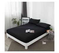 Fitted Sheet Waterproof Fitted Bed Sheet with Elastic Band Anti-slip Cover Mattress Protector for Single Double King Queen160 180 200(Black,140x200x30cm)