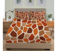 Fitted Sheets 4ft Small Double 48x75 inch Deep Pocket 12 inch Giraffe Stripes Hypoallergenic Anti-slip Soft Bedding Brown 3D Fitted bed Sheet Suitable for Teenagers and Adults