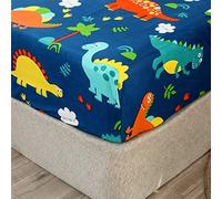 Fitted Sheets Extra Deep 30 cm, Meiju Cute Children Printed Bedding Microfiber Soft Easy Care Wrinkle Fade Resistant Bed Sheets for Single Double King Size (Dinosaur Park,90x200x30cm)