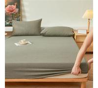 Fitted Sheets King Size Cotton, Bed Sheets Fitted Olive Green Solid Color Pattern 59"W x 79"L 1 Piece