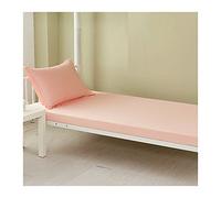 Fitted Sheets Only Twin Single 15cm Deep Pocket Bottom Sheet Selected 100% cotton summer Solid color Bed Sheet Small Double King Queen Super King (Color : Pink B, Size : 90x190+15 cm)