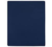 Fitted Sheets Pack of 2 Jersey Navy Blue 90 x 200 cm 100% Cotton Elastic Band Wrinkle-Free for Mattresses Mattress Cover and Bed Linen in the Bedroom, Guest Room, Children's Room
