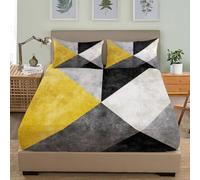 Fitted Sheets Single 36x75 inch Deep Pocket 12 inch Abstract Geometric Art Hypoallergenic Anti-slip Soft Bedding Multicolor 3D Fitted bed Sheet Suitable for Teenagers and Adults