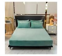 Fitted Sheets Soft Velvet Fitted Sheet with Elastic Bands Non Slip Adjustable Mattress Covers for Single Double King Queen Bed 160x200cm(Green,120x200cm)
