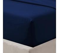Fitted Sheets Super King Size Extra Deep Pocket 40cm 16inch Non Iron Easy Care Soft Brushed Microfibre Fabric Shrinkage and Fade Resistant, Super King - Navy blue