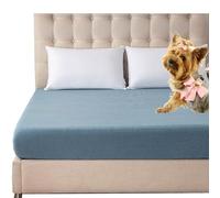 Fitted Sheets Super King Size，Stretch Supersoft Corduroy Fitted Sheet Single Bed Double Bed Fitted Bed Sheets With Elasticated Washable (Color : Sky blue, Size : 90x190 cm)