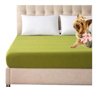Fitted Sheets Super King Size，Stretch Supersoft Corduroy Fitted Sheet Single Bed Double Bed Fitted Bed Sheets With Elasticated Washable (Color : Yellow green, Size : 90x190 cm)