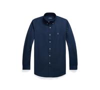 Fitted Shirt in Stretch Poplin Navy Blue