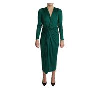 Fitted Silhouette Midi Viscose Dress - female - Dolce & Gabbana - Midi Dresses - Green - 2XS - Dresses 2XS