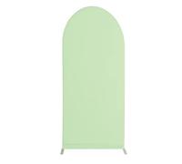 Fitted Spandex Arch Cover for Round Top Backdrop Stand 7.2FT White Wall Cover for Bridal Shower Party & Banquet Decorations - Elegant Event Decor