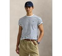 Fitted Striped Jersey T-Shirt white/blue