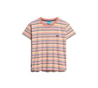 Fitted striped women's T-shirt Superdry Essential Logo Orange S