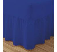 Fitted Valance Sheets King Size Kingsize Bed Sheets Dyed 9.5 '' deep Plain Poly Cotton Bedding 11'' Frilly Drop, Royal Blue