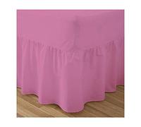Fitted Valance Sheets King Size Kingsize Bed Sheets Dyed 9.5 '' deep Plain Poly Cotton Bedding 11'' Frilly Drop, Fuchsia