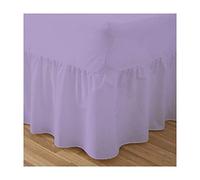 Fitted Valance Sheets King Size Kingsize Bed Sheets Dyed 9.5'' deep Plain Poly Cotton Bedding 11'' Frilly Drop, Lilac